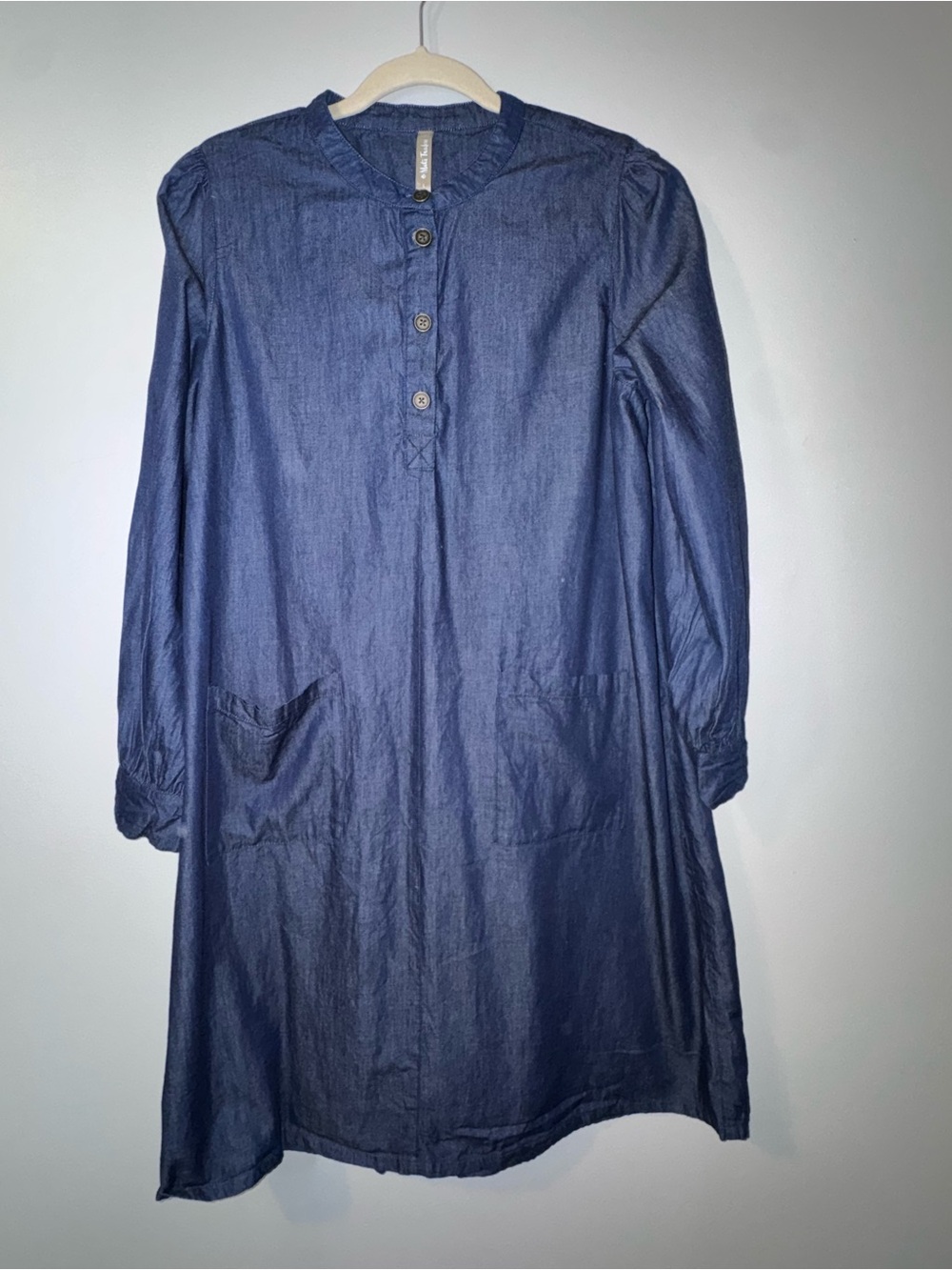 Mata Traders Indigo Blue Long Sleeve Tunic Dress